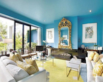 Newly painted blue room