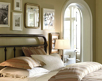 light green painted bedroom